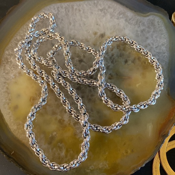 Vintage Monet twisted silver chain  29" Guc - Picture 11 of 11